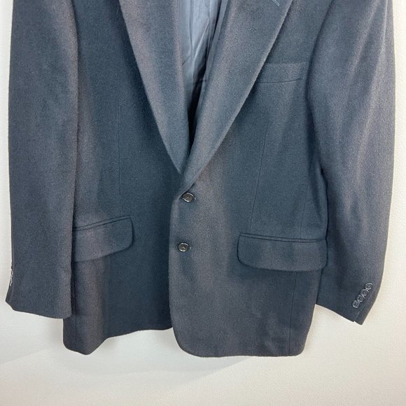 Stafford Blazer Jacket Sport Coat 42R Men Black 100% Camel Hair 2-Button Classic - Picture 3 of 13